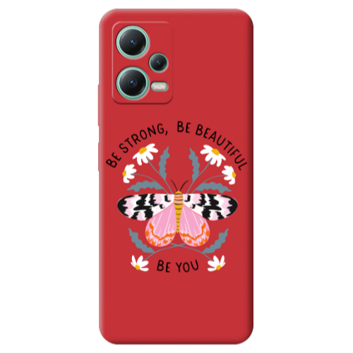 Xiaomi Redmi Note 12 Pro 5G Be Strong Red Colored Silicone TPU Θήκη