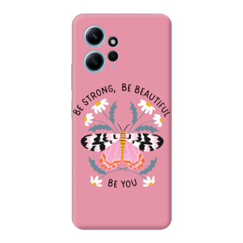 Xiaomi Redmi Note 12 4G Be Strong Pink Colored Silicone TPU Θήκη