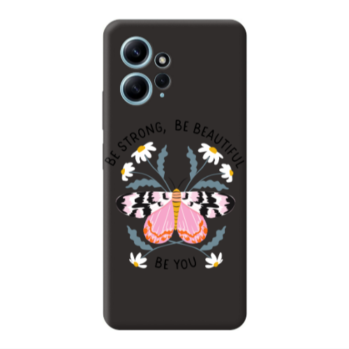Xiaomi Redmi Note 12 4G Be Strong Black Colored Silicone TPU Θήκη