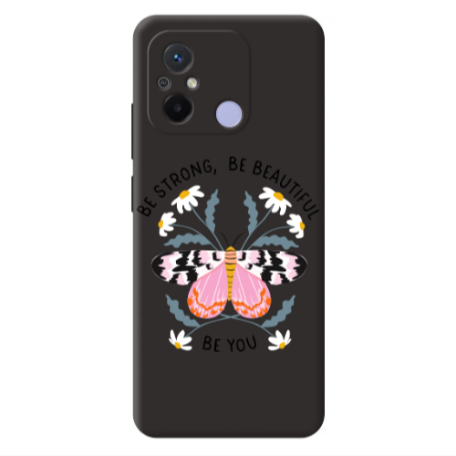 Xiaomi Redmi 12C Be Strong Black Colored Silicone TPU Θήκη