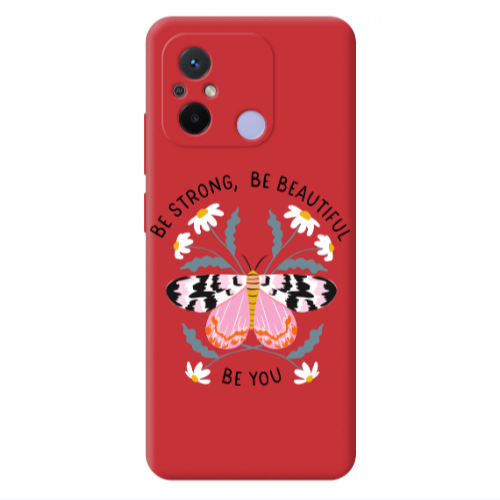 Xiaomi Redmi 12C Be Strong Red Colored Silicone TPU Θήκη