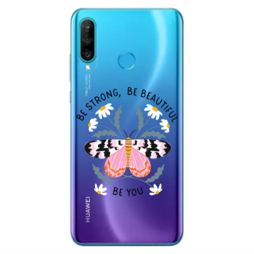 Huawei P30 Lite Be Strong Transparent Silicone TPU Θήκη