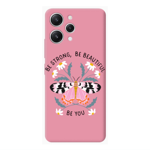 Xiaomi Redmi 12 Be Strong Pink Colored Silicone TPU Θήκη