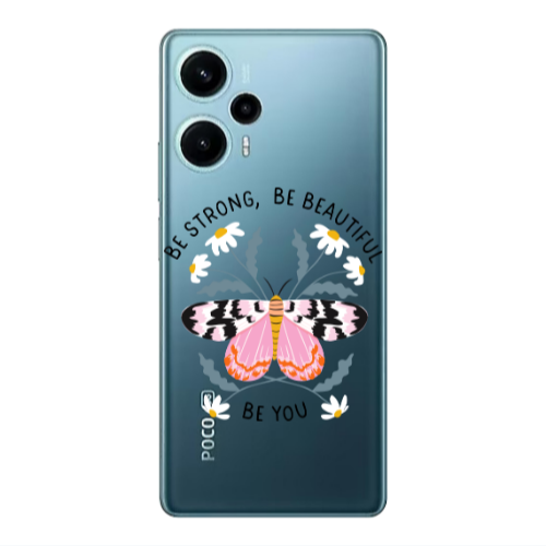 Xiaomi Poco F5 Be Strong Transparent Silicone TPU Θήκη