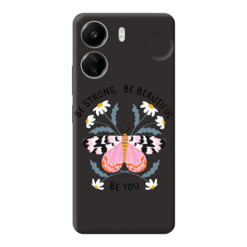 Xiaomi Redmi 13C Be Strong Black Colored Silicone TPU Θήκη