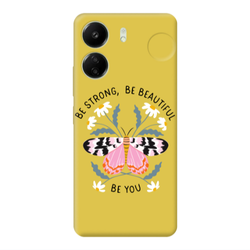Xiaomi Redmi 13C Be Strong Yellow Colored Silicone TPU Θήκη