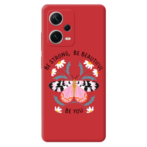Xiaomi Poco X5 Be Strong Red Colored Silicone TPU Θήκη