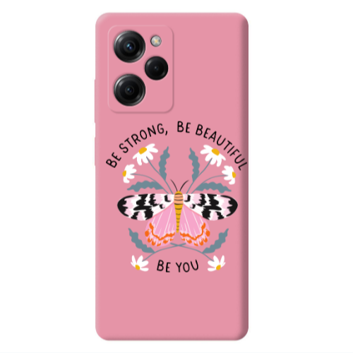 Xiaomi Poco X5 Pro Be Strong Pink Colored Silicone TPU Θήκη