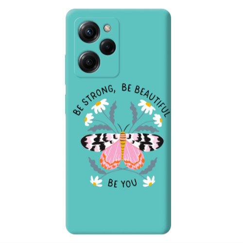 Xiaomi Poco X5 Pro Be Strong Turquoise Colored Silicone TPU Θήκη
