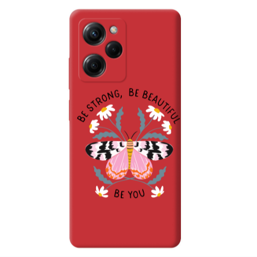 Xiaomi Poco X5 Pro Be Strong Red Colored Silicone TPU Θήκη