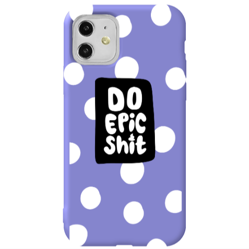 Apple iPhone 11  Do Epic Shit Purple Colored Silicone TPU Θήκη