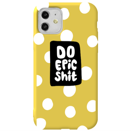 Apple iPhone 11  Do Epic Shit Yellow Colored Silicone TPU Θήκη