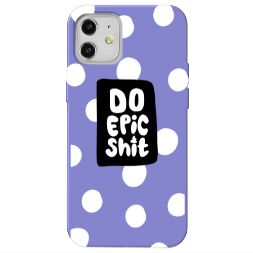 Apple iPhone 12 Do Epic Shit Purple Colored Silicone TPU Θήκη
