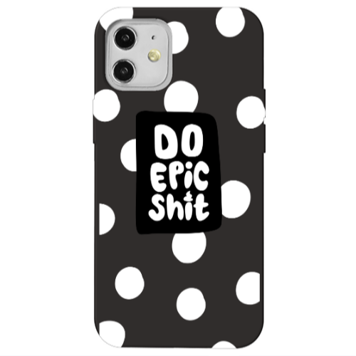 Apple iPhone 12 Do Epic Shit Black Colored Silicone TPU Θήκη