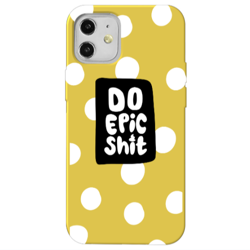 Apple iPhone 12 Do Epic Shit Yellow Colored Silicone TPU Θήκη