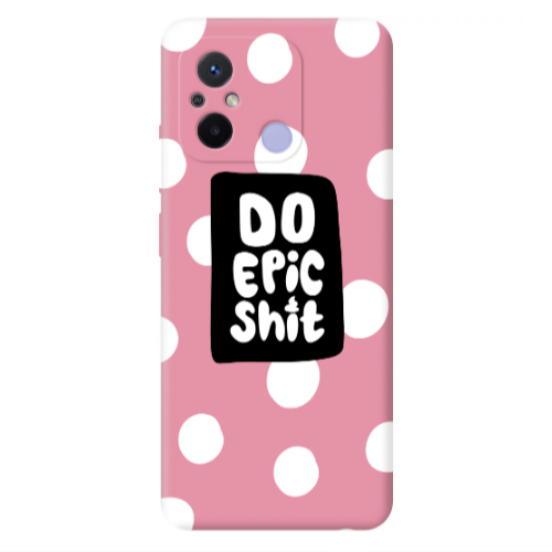 Xiaomi Redmi 12C Do Epic Shit Pink Colored Silicone TPU Θήκη