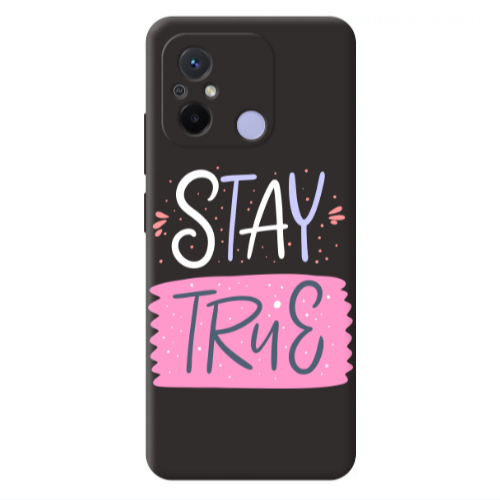 Xiaomi Redmi 12C Stay True Black Colored Silicone TPU Θήκη