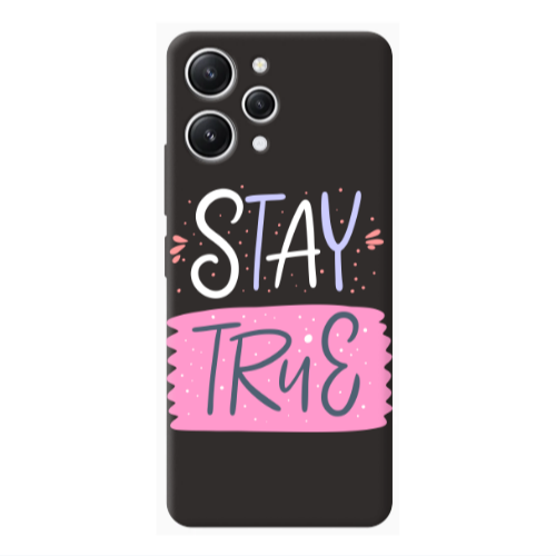Xiaomi Redmi 12 Stay True Black Colored Silicone TPU Θήκη