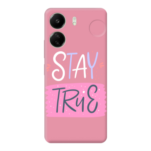 Xiaomi Redmi 13C Stay True Pink Colored Silicone TPU Θήκη