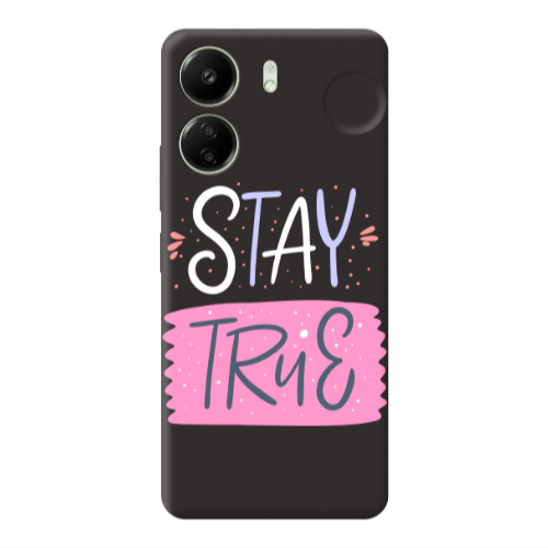 Xiaomi Redmi 13C Stay True Black Colored Silicone TPU Θήκη