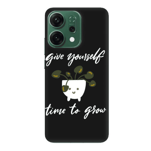 Oppo RENO 14 Give Yourself Black Colored Silicone TPU Θήκη