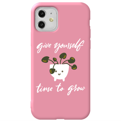 Apple iPhone 11  Give Yourself Pink Colored Silicone TPU Θήκη