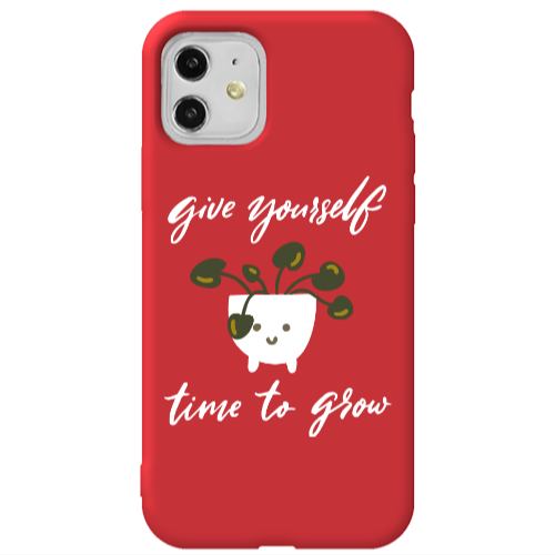 Apple iPhone 11  Give Yourself Red Colored Silicone TPU Θήκη