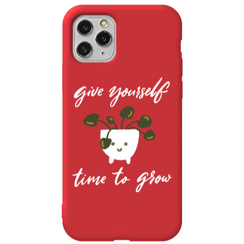 Apple iPhone 11 Pro Give Yourself Red Colored Silicone TPU Θήκη