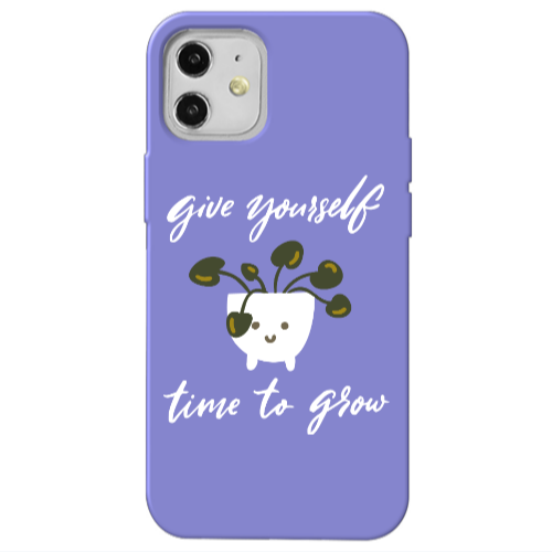 Apple iPhone 12 Give Yourself Purple Colored Silicone TPU Θήκη
