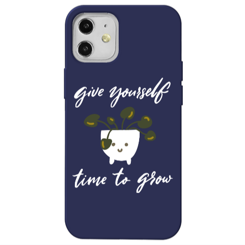 Apple iPhone 12 Give Yourself Dark blue Colored Silicone TPU Θήκη