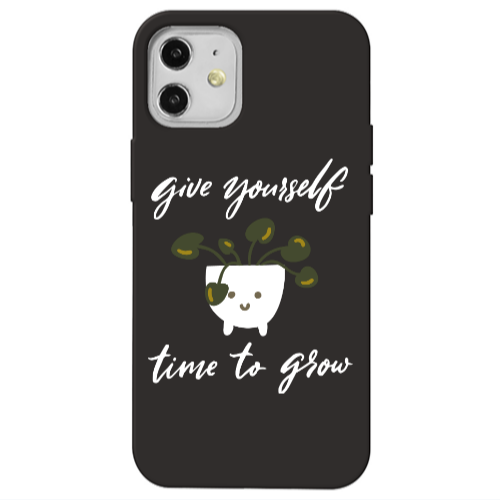 Apple iPhone 12 Give Yourself Black Colored Silicone TPU Θήκη