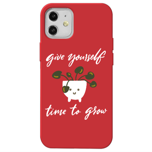 Apple iPhone 12 Give Yourself Red Colored Silicone TPU Θήκη