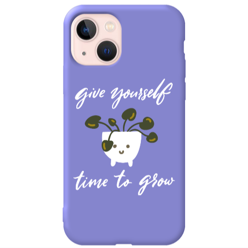 Apple iPhone 13 Give Yourself Purple Colored Silicone TPU Θήκη