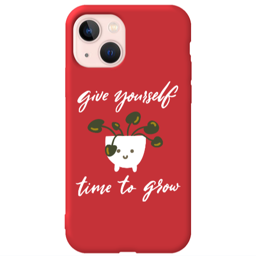Apple iPhone 13 Give Yourself Red Colored Silicone TPU Θήκη