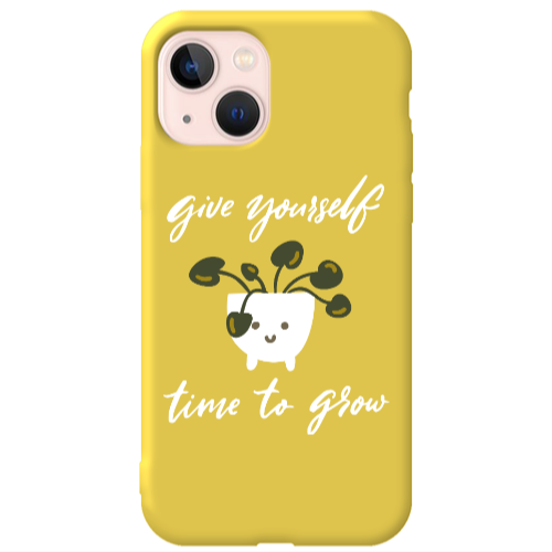 Apple iPhone 13 Give Yourself Yellow Colored Silicone TPU Θήκη
