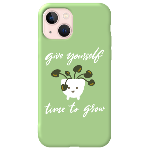 Apple iPhone 13 Give Yourself Light Green Colored Silicone TPU Θήκη