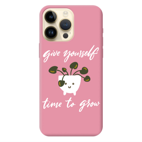 Apple iPhone 13 Pro Max Give Yourself Pink Colored Silicone TPU Θήκη