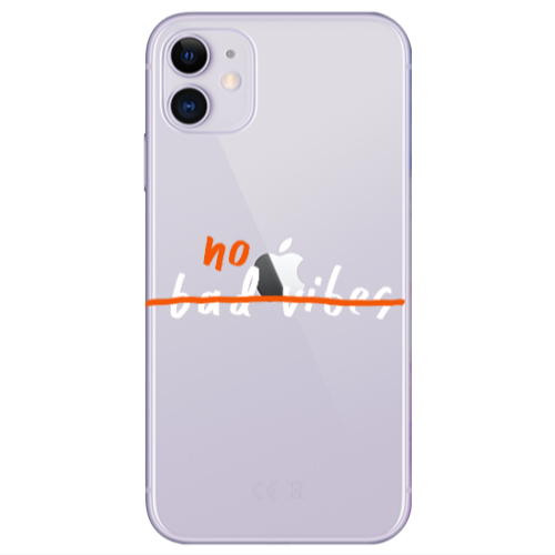 Apple iPhone 11  No bad vibes 2 Transparent Silicone TPU Θήκη