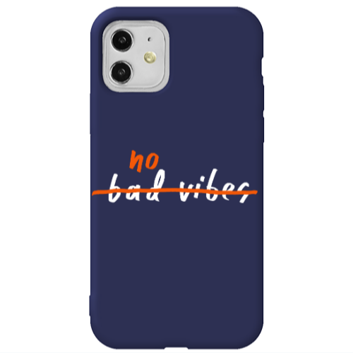 Apple iPhone 11  No bad vibes 2 Dark blue Colored Silicone TPU Θήκη