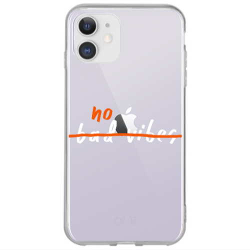 Apple iPhone 12 No bad vibes 2 Transparent Silicone TPU Θήκη