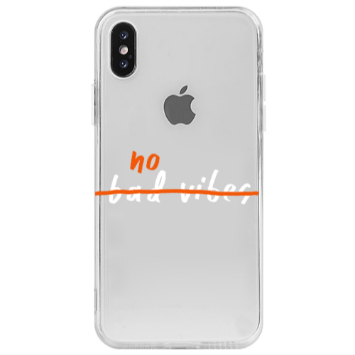 Apple iPhone X No bad vibes 2 Transparent Silicone TPU Θήκη