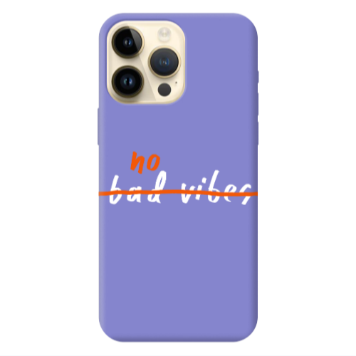 Apple iPhone 13 Pro Max No bad vibes 2 Purple Colored Silicone TPU Θήκη
