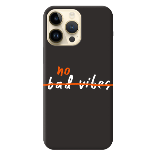 Apple iPhone 13 Pro Max No bad vibes 2 Black Colored Silicone TPU Θήκη