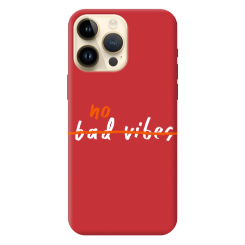 Apple iPhone 13 Pro Max No bad vibes 2 Red Colored Silicone TPU Θήκη