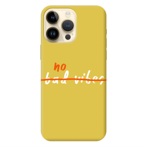 Apple iPhone 13 Pro Max No bad vibes 2 Yellow Colored Silicone TPU Θήκη