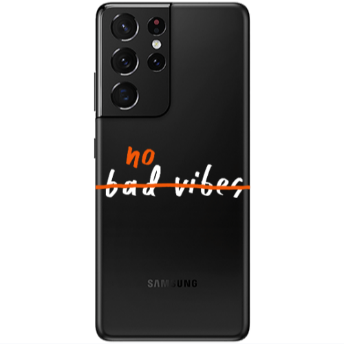Samsung S21 Ultra No bad vibes 2 Transparent Silicone TPU Θήκη