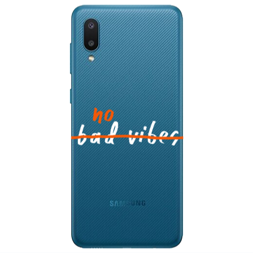 Samsung A02 No bad vibes 2 Transparent Silicone TPU Θήκη