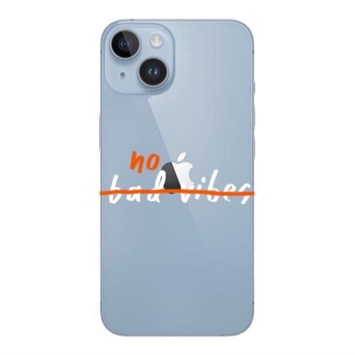 Apple iPhone 14  No bad vibes 2 Transparent Silicone TPU Θήκη