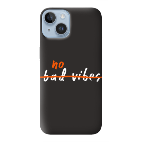 Apple iPhone 14 Plus No bad vibes 2 Black Colored Silicone TPU Θήκη