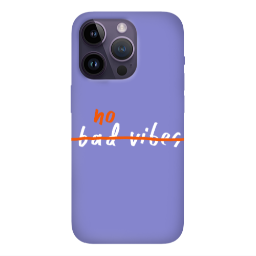 Apple iPhone 14 Pro  No bad vibes 2 Purple Colored Silicone TPU Θήκη